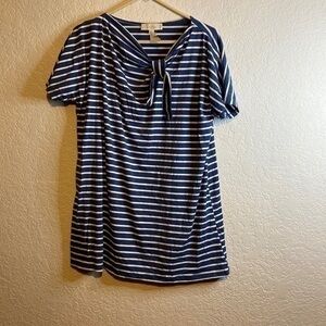 SUSAN Betro NWT weekend short sleeve stripe nautical blue white XL
